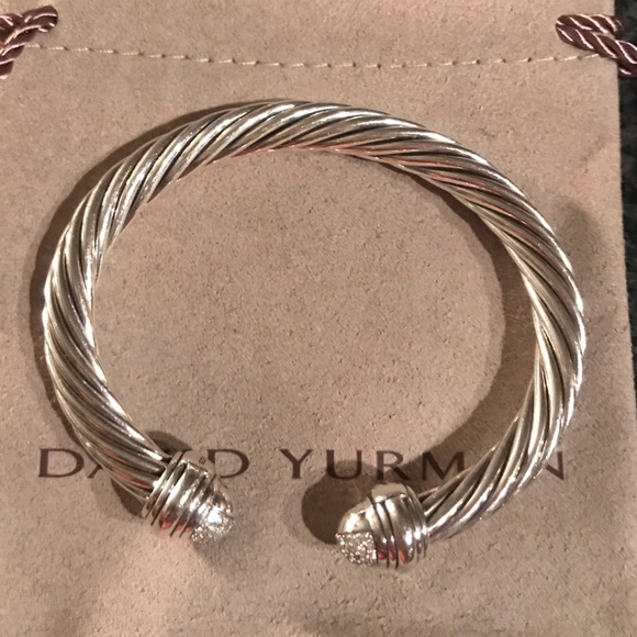 David Yurman 7mm Pave Diamond Dome Bracelet - Picture 2 of 4